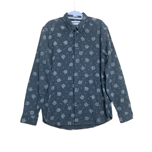 THESE GLORY DAYS Black "ASH" LS Button Down Shirt Heavy Weight Scandinavia Sz L - Picture 11 of 13